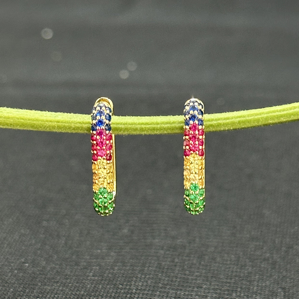 Rainbow Bar Hoops