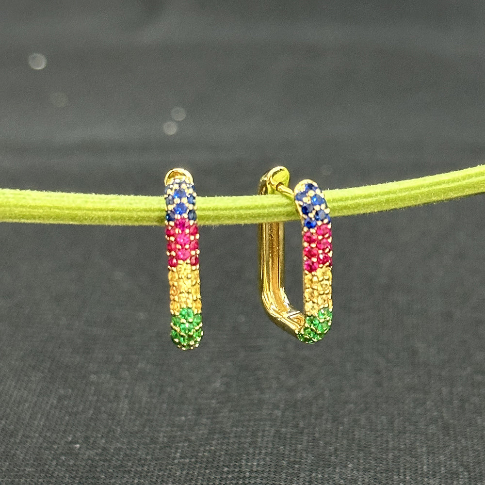 Rainbow Bar Hoops