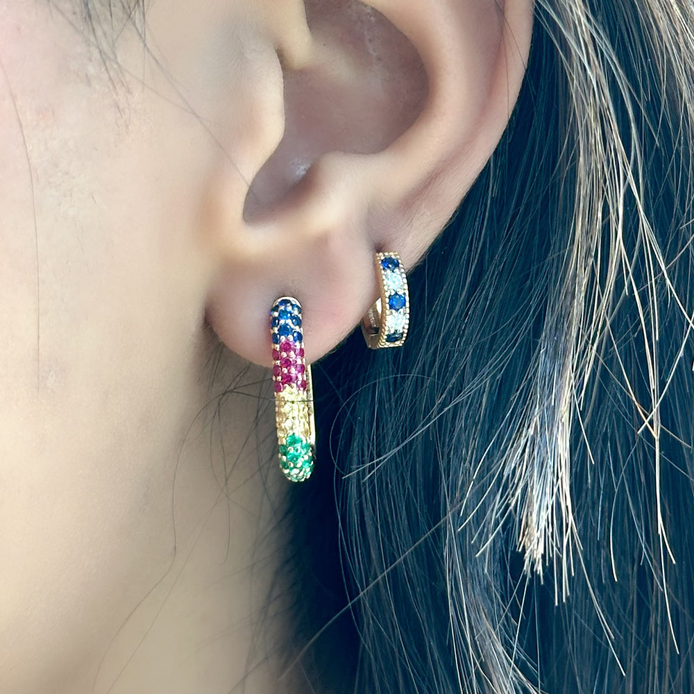 Rainbow Bar Hoops