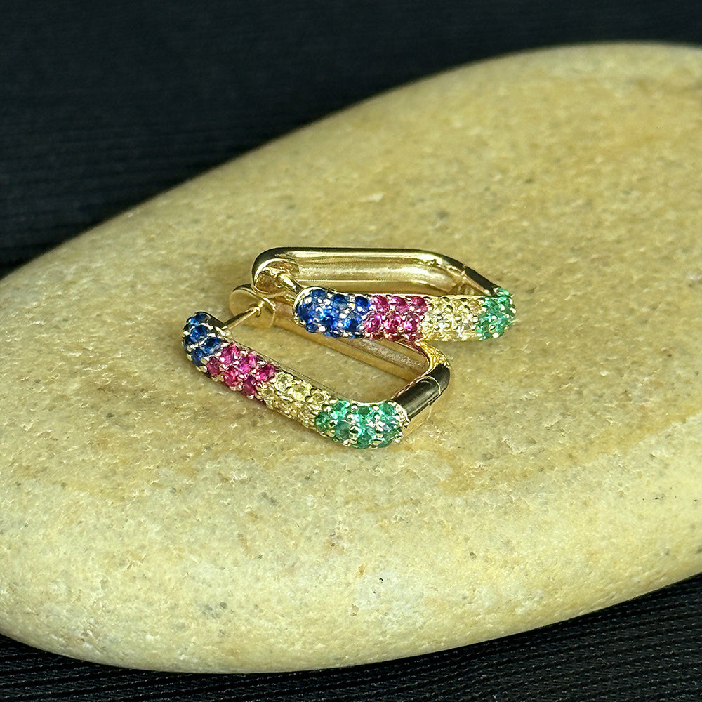 Rainbow Bar Hoops